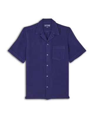 Short Sleeved Solid Linen Shirt