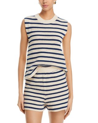 FRENCH CONNECTION - Striped Sleeveless Sweater