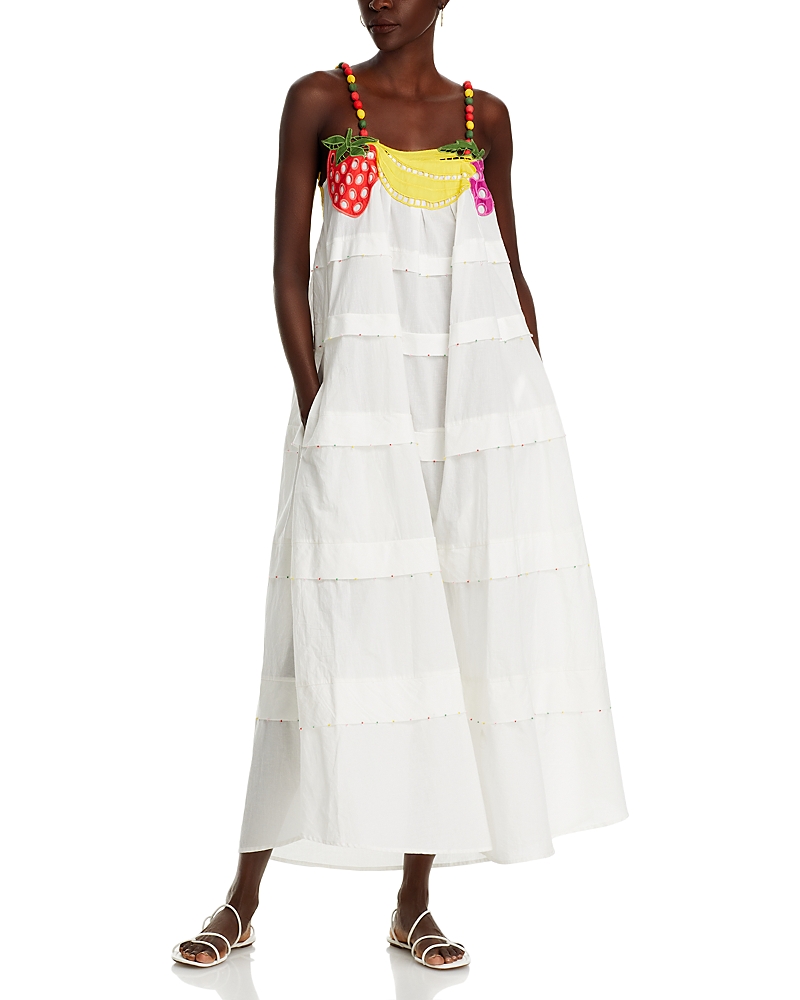 Farm Rio Off White Fruits Richilieu Maxi Dress