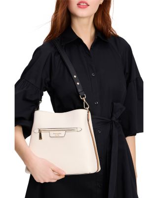 Hudson Color Blocked Pebbled Leather Shoulder Bag