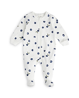 Firsts By Petit Lem Unisex Jersey Blueberry Print Footie - Baby In Off White