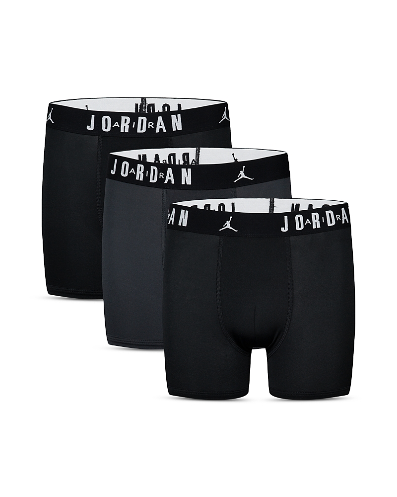Jordan Boys' Flight Poly Core Boxer Briefs, Pack Of 3 - Big Kid In Dark Smoke Grey