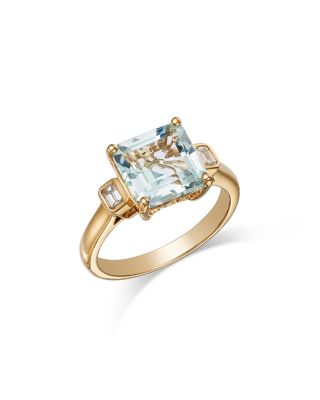 Bloomingdale's Fine Collection - Aquamarine & Diamond Ring in 14K Yellow Gold