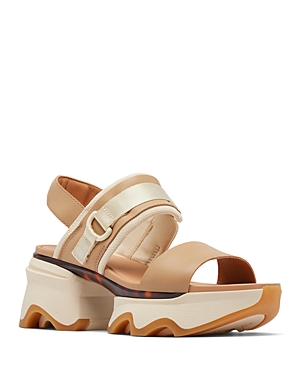 Shop Sorel Women's Kinetic Impact Slingback Platform Sandals In Honest Beige