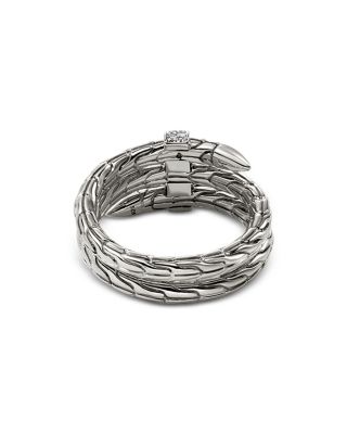 Sterling Silver Spear Diamond Coil Ring