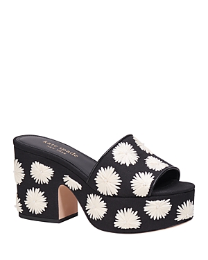 Shop Kate Spade New York Women's Ibiza High Heel Platform Sandals In Black/cream