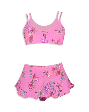 Shop Pq Swim Girls' Skirted 2 Piece Swimsuit - Little Kid In Garden Pink