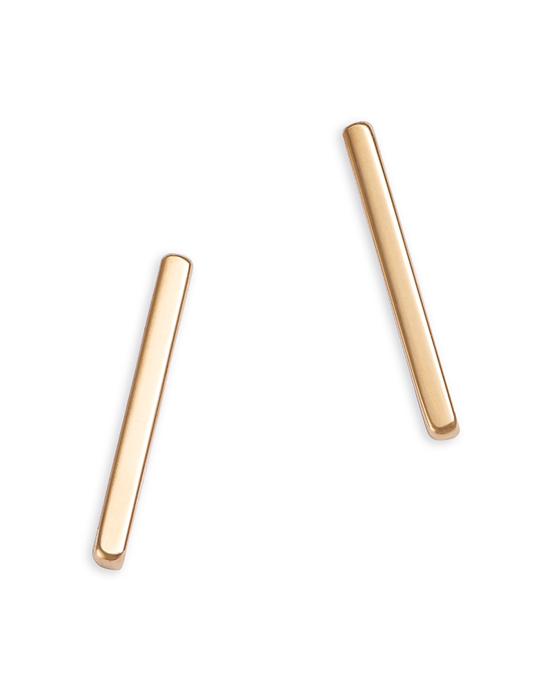 Zoë Chicco 14k Yellow Gold Gold Bars Thin Bar Stud Earrings In Gold