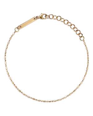 14K Yellow Gold Simple Gold Tube & Bead Link Bracelet