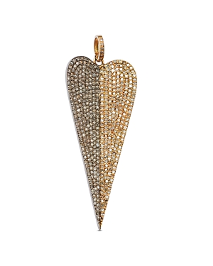 Nina Gilin 14K Yellow Gold & Black Rhodium Diamond Heart Pendant
