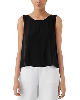 Eileen Fisher 100% Silk Solid Black Sleeveless Blouse Size XL - 66% off