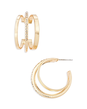 Shop Aqua Double Hoop Earrings - 100% Exclusive In Gold