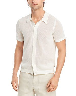 Onia Crochet Button Front Short Sleeve Shirt