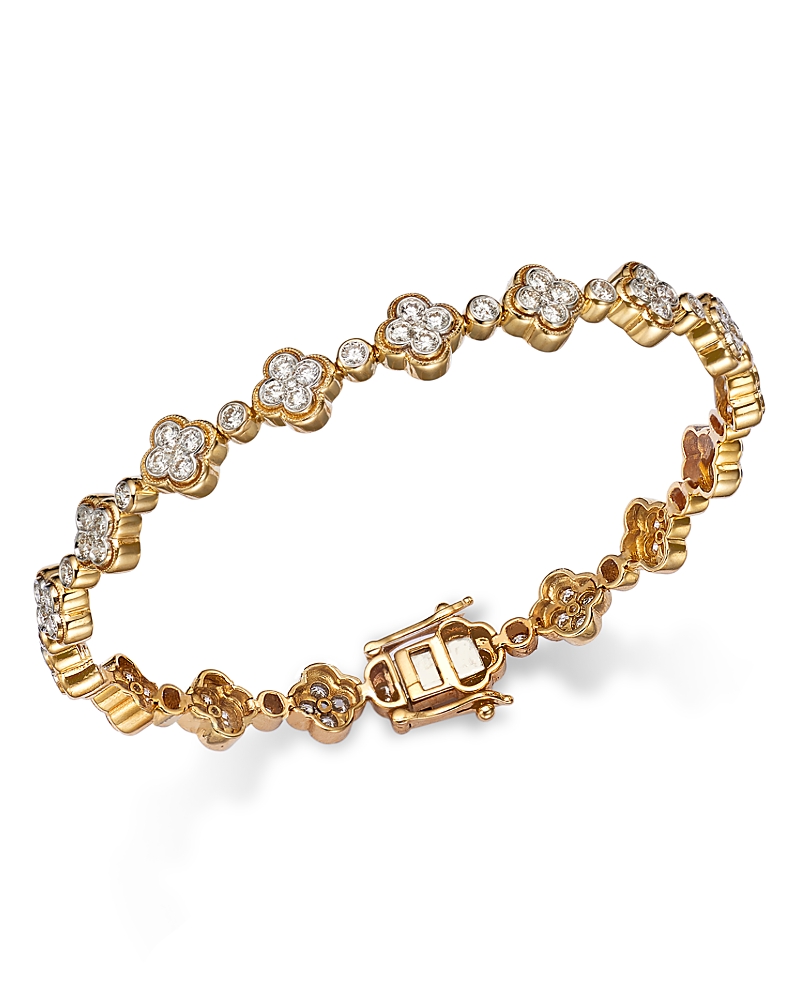 Bloomingdale's Diamond Mini Cluster Link Bracelet In 14k Yellow Gold, 2.50 Ct. T. W. In Gold