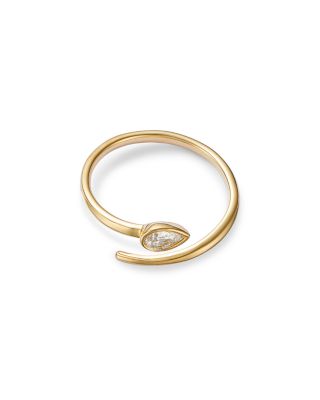 Diamond Bypass Ring in 14K Yellow Gold, 0.24 tcw