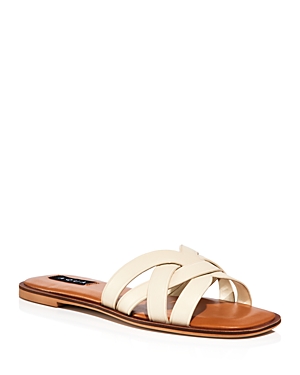 Shop Aqua Women's Elsa Slip On Strappy Slide Sandals - 100% Exclusive In Bone Leather