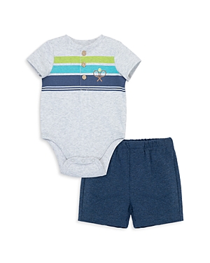 Shop Little Me Boys' Cotton Tennis Shorts Set - Baby In Blue
