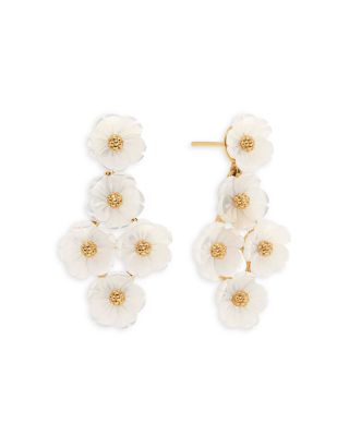 Mermaid Garden Mother of Pearl Floral Drop Earrings 