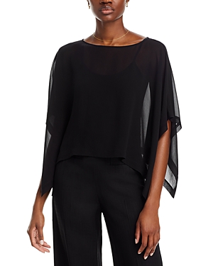 Eileen Fisher Silk Cropped Poncho