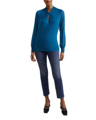 Ashley Twist Front Long Sleeved Blouse