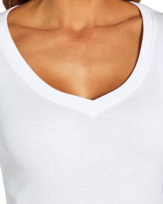 Cotton V Neck Three Quarter Sleeve Tee