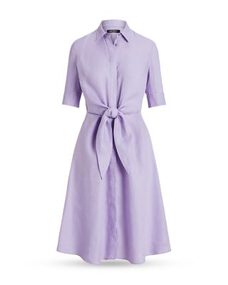 Ralph Lauren Linen Tie Front Shirt Dress | Bloomingdale's