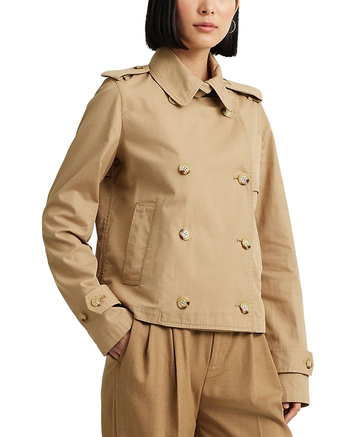 Ralph Lauren Double Breasted Short Cotton Trench Coat | Bloomingdale's