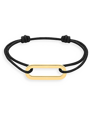 18K Yellow Gold Maillon Link Charm Adjustable Cord Bracelet
