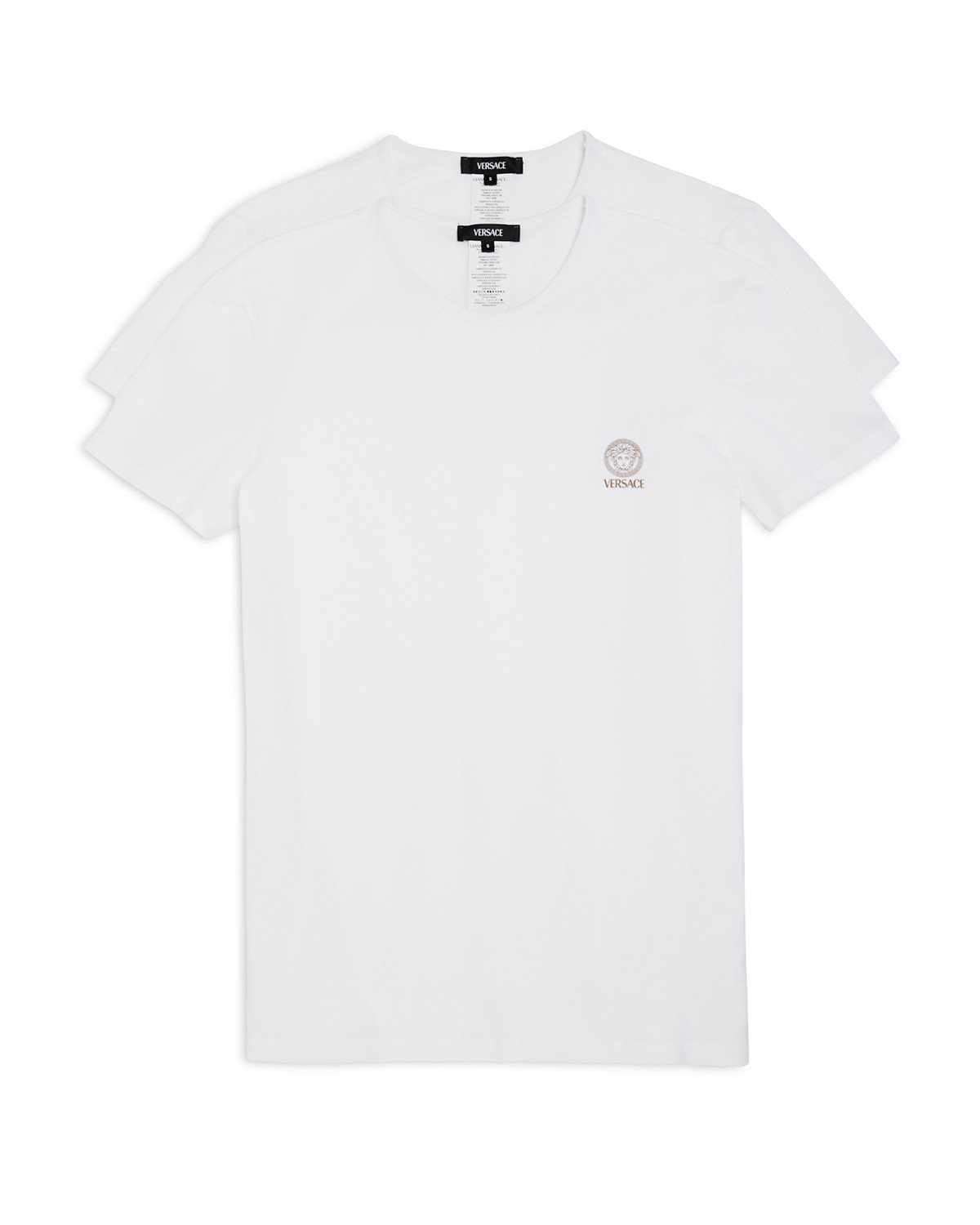Versace Men's Cotton Blend Tees, Pack of 2 in Optical White