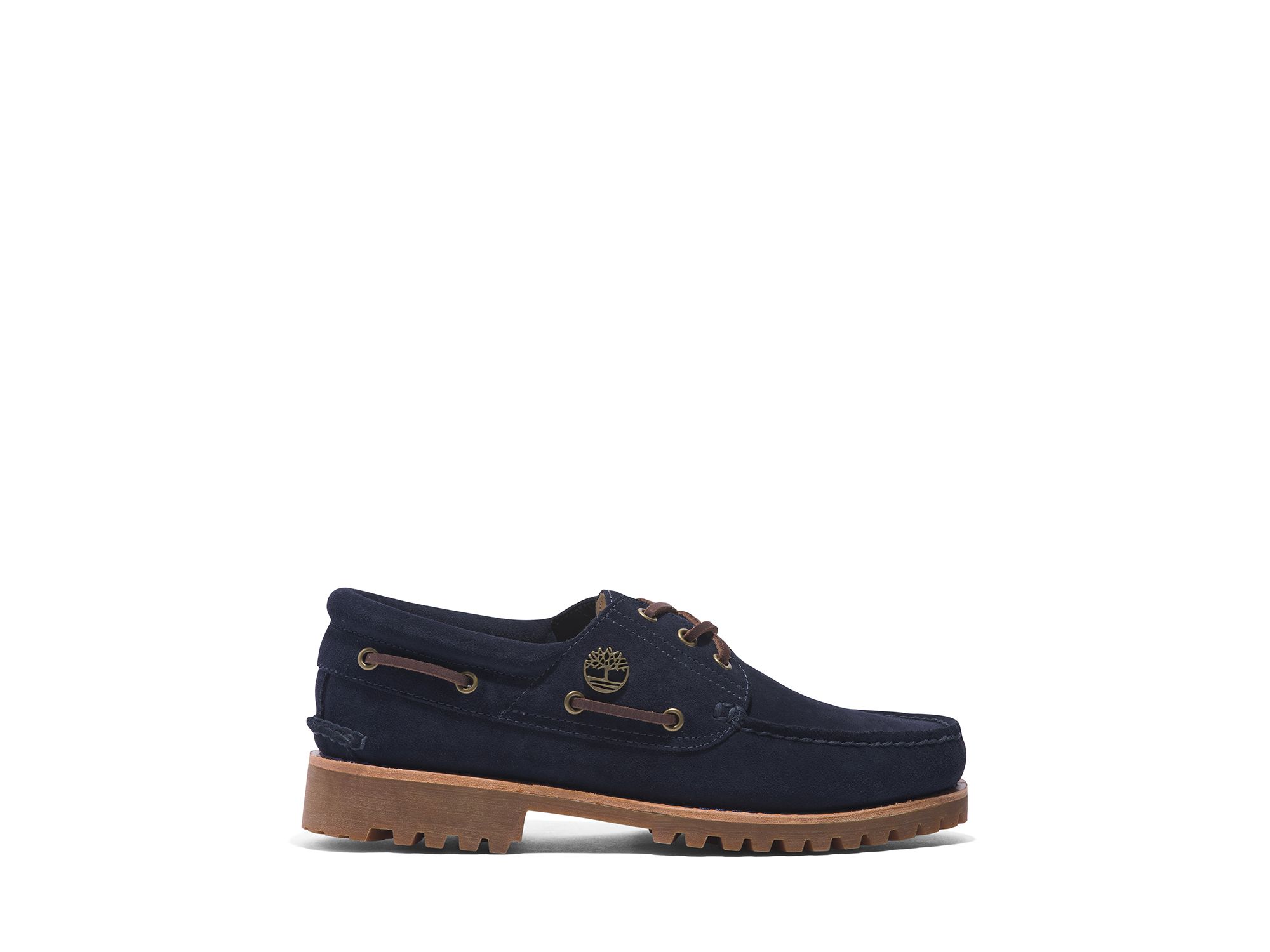 Men's C.F. Stead Indigo Suede 3 Eye Lug Handsewn Boat Shoes — Image 4