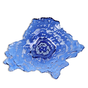 Shop Vietri Ostrica Glass Blue Large Platter In Cobalt