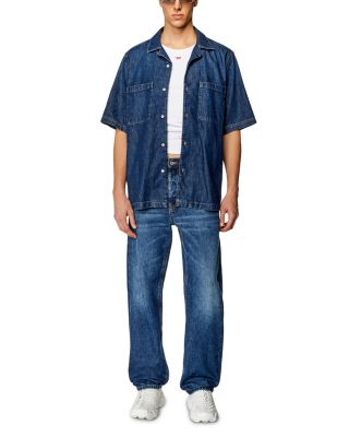 D-Paroshort Denim Bowling Shirt