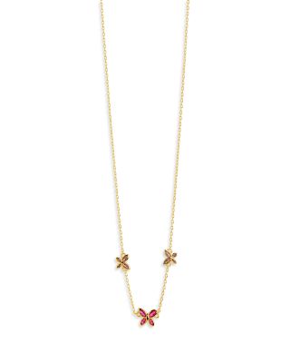 Sterling Forever - Caria Butterfly Necklace in 14K Gold Plated, 14"
