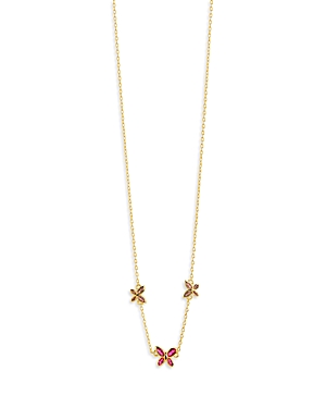 Shop Sterling Forever Caria Butterfly Necklace In 14k Gold Plated, 14 In Pink/gold