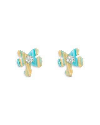 Lele Sadoughi - Crystal Lily Button Earrings