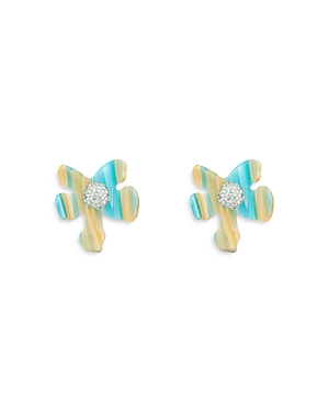 Lele Sadoughi Crystal Lily Button Earrings In Play Stripe