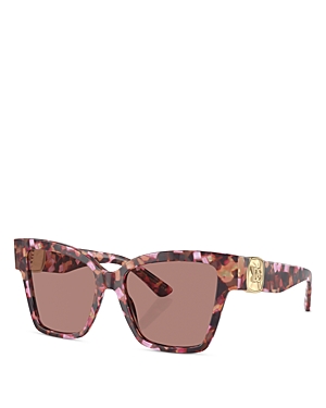 Shop Dolce & Gabbana Precious Story Square Sunglasses, 54mm In Brown/brown Solid