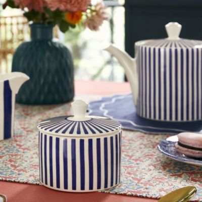 Blue Italian Steccato Covered Sugar Bowl