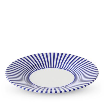 Blue Italian Steccato Narrow Stripe Tidbit Plates, Set of 4