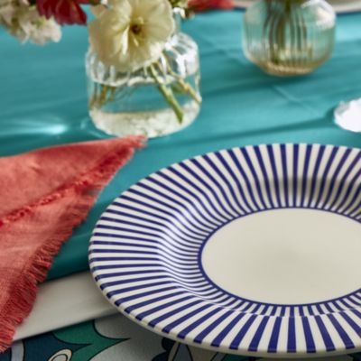 Blue Italian Steccato Salad Plates, Set of 4