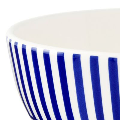Blue Italian Steccato Rimless Bowls, Set of 4