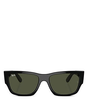 Shop Ray Ban Ray-ban Carlos Rectangular Sunglasses, 56mm In Black/gray Solid