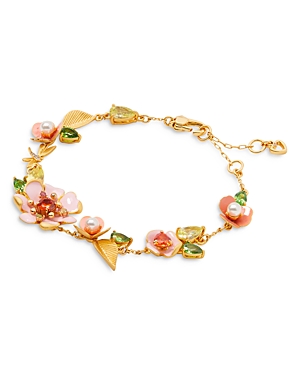 Shop Kate Spade New York Bloom In Color Mixed Stone Flower Bracelet In Multi/gold