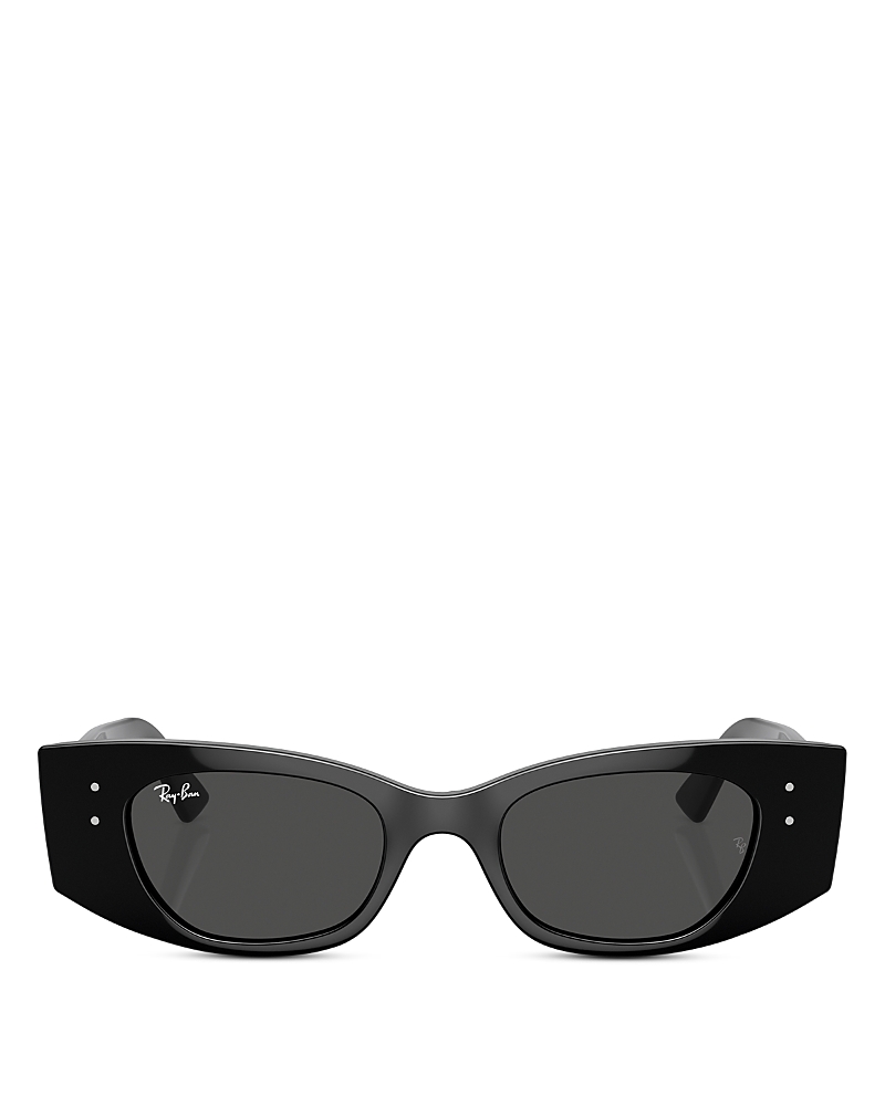 Ray Ban Ray-ban Kat 49mm Small Rectangular Sunglasses In Black/gray Solid