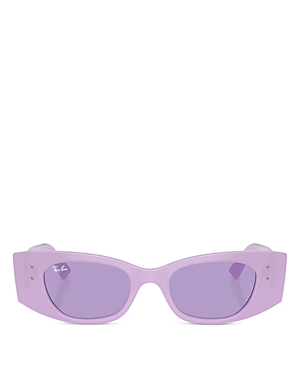 Shop Ray Ban Ray-ban Kat Rectangular Sunglasses, 49mm In Purple/purple Solid