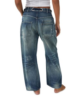 We The Free Moxie Low Slung Pull On Barrel Jeans in Timeless Blue
