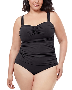 Profile By Gottex Plus Size Trutti Frutti Tankini Top In Black