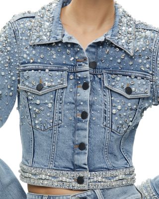 ジャケット ALICE + OLIVIA Nelson Flower Denim Jacket (ia Floral) Alice + Olivia Nelson Floral Crop Denim Jacket | Nordstromrack