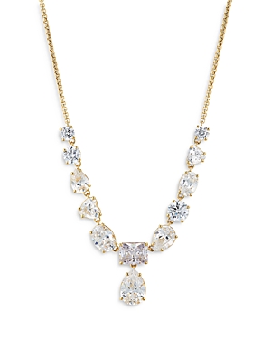 Cora Pear Drop Frontal Necklace in 18K Gold Plated, 16