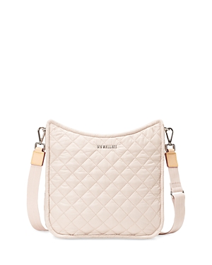 Mz Wallace Metro Box Quilted Crossbody In Mushroom/silver